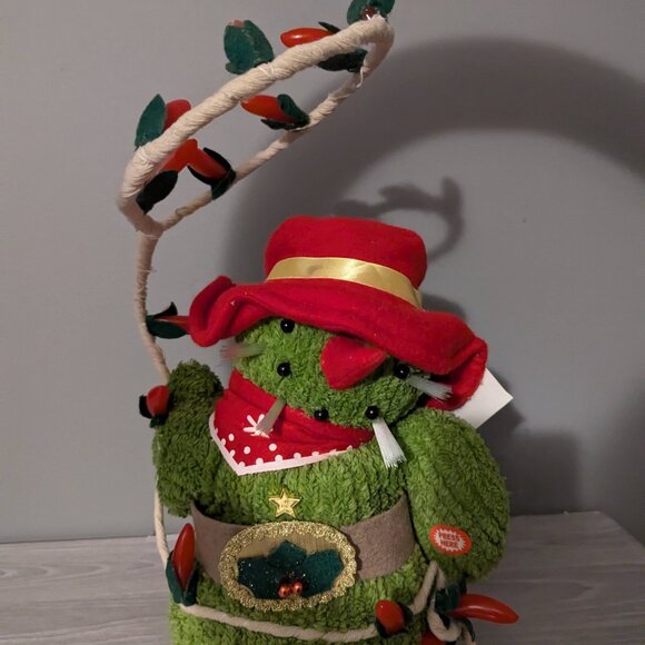 Collections ETC Christmas Holiday Saguaro Cowboy Animated Musical Cactus - Picture 3 of 16